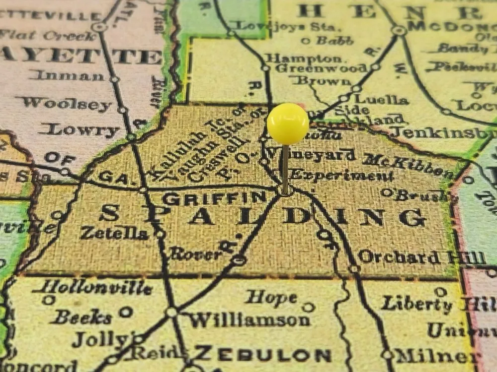 Map marker pinned over Griffin, GA